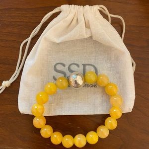 Simon Sebbag yellow jade stretch bracelet